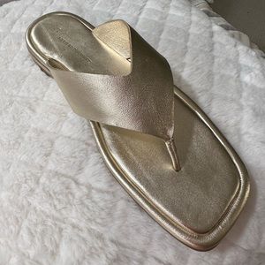 Gold Leather Sandals By Anthropologie - SZ 38/8